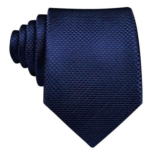 Image of Barry.Wang Tie Sets for Men Silk Stripe Necktie Woven Checkered Handkerchief Cufflinks Formal Business Wedding
