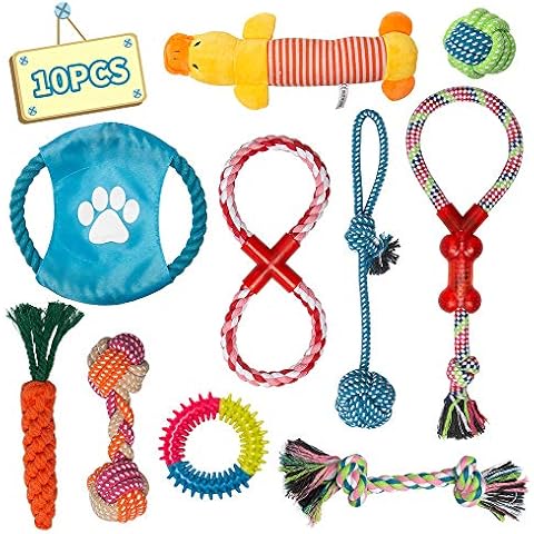 Labeol Dog Toys Puppy Toys from 8 Weeks Puppy Chew Toys Natural Cotton Interactive 10Pcs Dog Rope Toys Indestructible Tough Puppy Chew Toys for Small Puppy Strong Dogs Cover