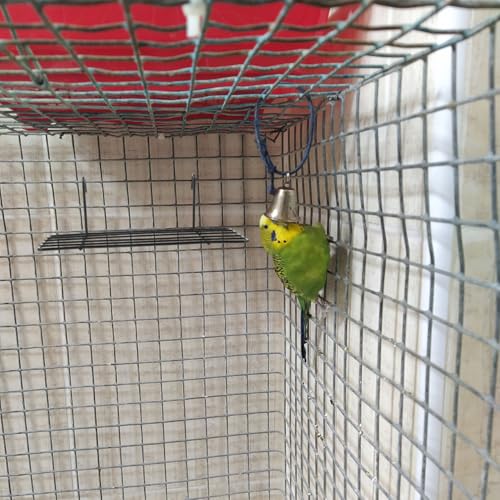 Image of balacoo Bird Tray Platform Rectangular Parakeet Platform Metal Bird Cage Perch for Parakeets Cockatiels Canaries Small Birds 9.84 X 3.93 X 3.14 in 2 Pack
