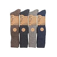 SOAKSPACE Long Wool Boot Socks, Men's Winter Knee High, Multi-Color Pack, Premium Wool Blend, UK 6-11, Ribbed Knit, Thermal, 3 Pairs
