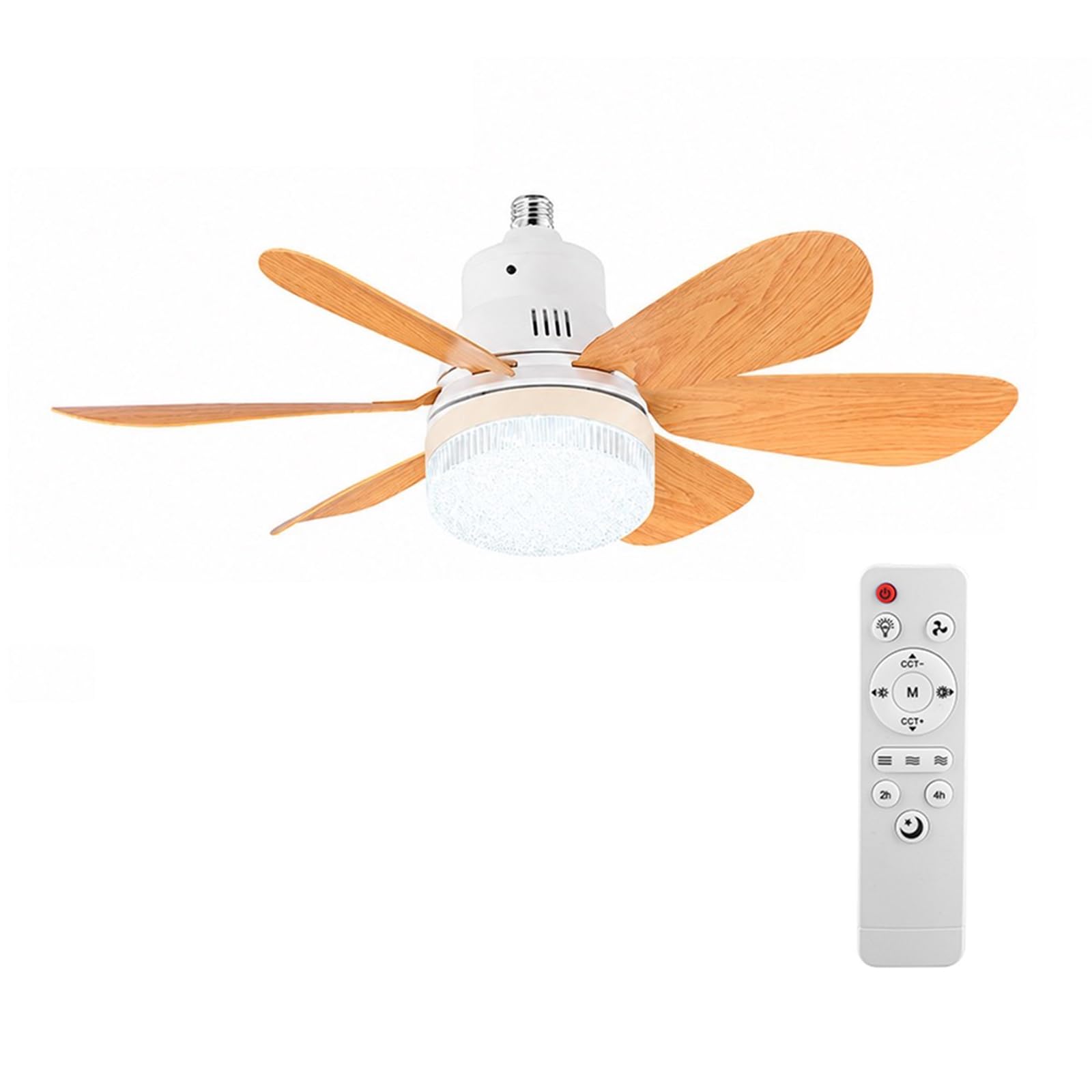 CLBDRESS 20" Small Ceiling Fan with Light, 40W 6-Speed Dimmable LED, 200-2000LM + 3 Color Temps 3000-6000K, Remote Control Low Profile Flush Mount Fan for Bedroom Kitchen Laundry