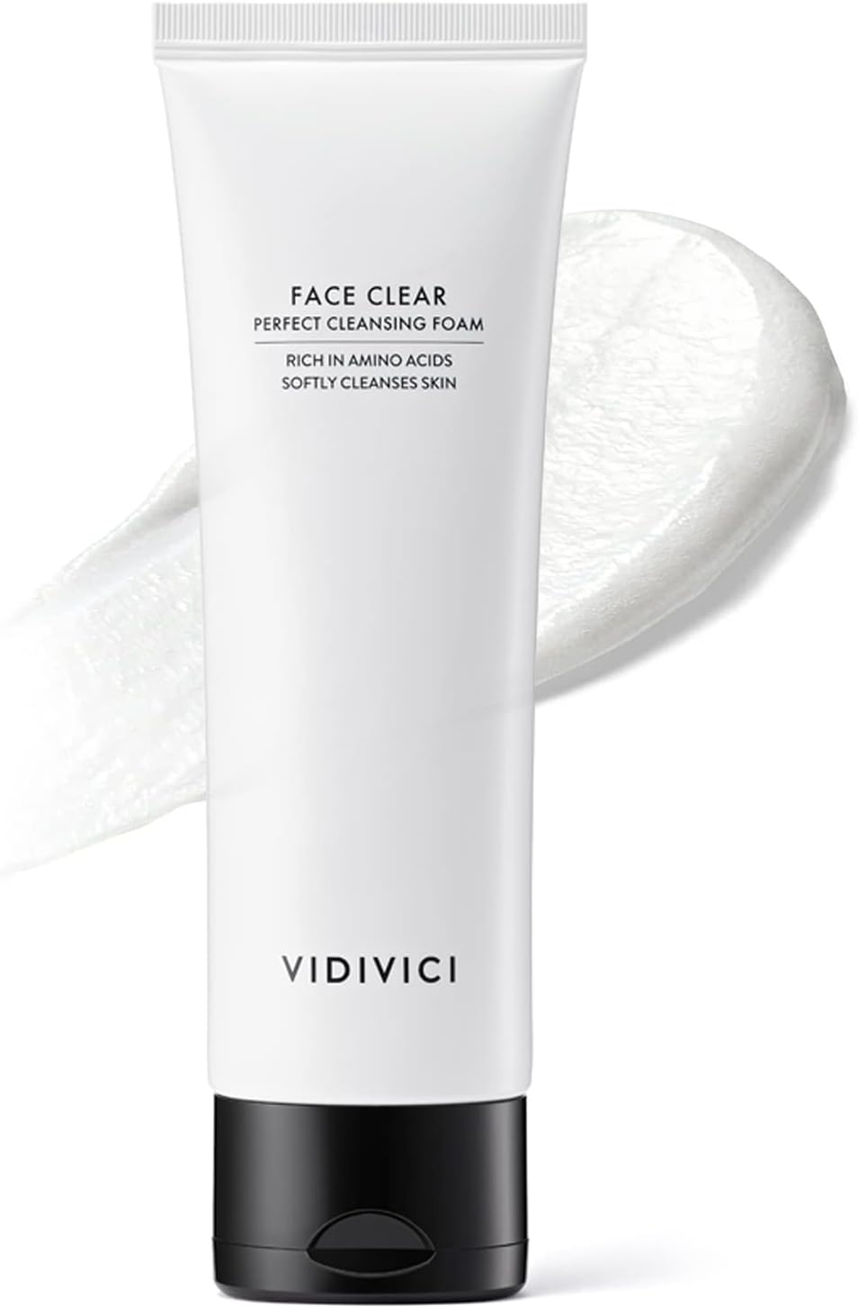 VIDIVICI Face Clear Perfect Cleansing Foam – Gentle Face Wash with Hyaluronic Acid and Moringa Seed Oil – Hydrating Foaming Cleanser – Soft, Fluffy Foam 4.06oz