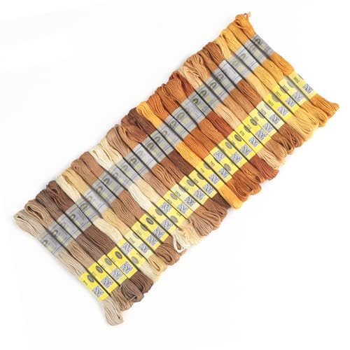 Image of 27 Skeins Double Mercerized Egyptian Cotton Embroidery Floss 8.75 Yards Per Skein for Cross Stitch Thread, Friendship Bracelets Floss, Craft Floss, Embroidery Floss Set (Set 13 (27 Skeins))
