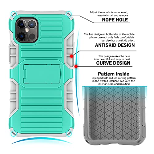 E-Tree For Iphone 12 Case/Iphone 12 Pro Case, [With Crossbody Lanyard And Stand] [Shockproof] Protective Cover For Iphone 12/12 Pro, Strap Around Neck Perfect For Go Outside And Kid Elderly (Green) #TOP6