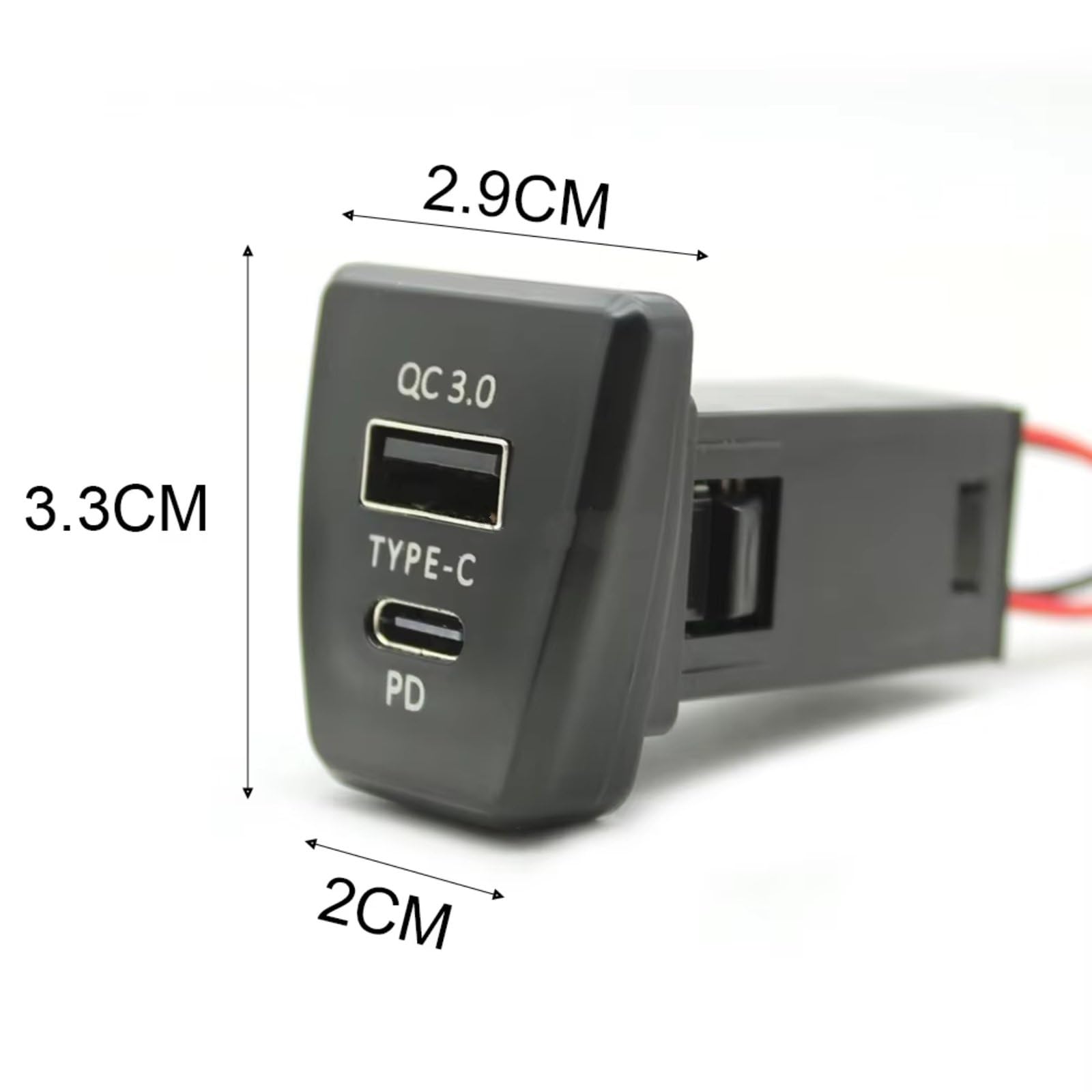 Consola USB Socket AUX Compatible Con Toyota Para Rav4 2020-2023 PD Para Coche Para Cargador QC3.0 Adaptador Interfaz Carga De Enchufe 12 V/24 V Puerto USB AUX Jack