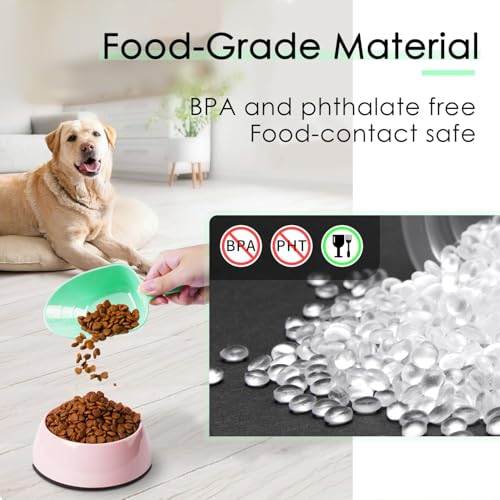 ThinkPet Melamin Tierfutter Messlöffel, 1 Tasse 1/2 Tasse 1/4 Tasse mit klaren Messlinien für Hund, Katze, Vogel und Kaninchen, langlebig, hundefutter futterschaufel, spülmaschinenfest-Hellgrün