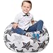 Stuffed Animal Storage Bean Bag - Large Beanbag Chairs for Kids - 90+ Plush Toys Holder and Organizer for Boys and Girls - 100% Cotton Canvas Cover - Multicolor (Hatch Stars, Large)