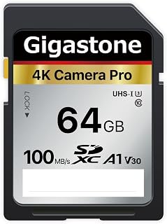 Gigastone SD Card 64GB V30 SDXC Memory Card High Speed 4K Ultra HD UHD Video Compatible with Canon Nikon Sony Pentax Kodak Olympus Panasonic Digital Camera