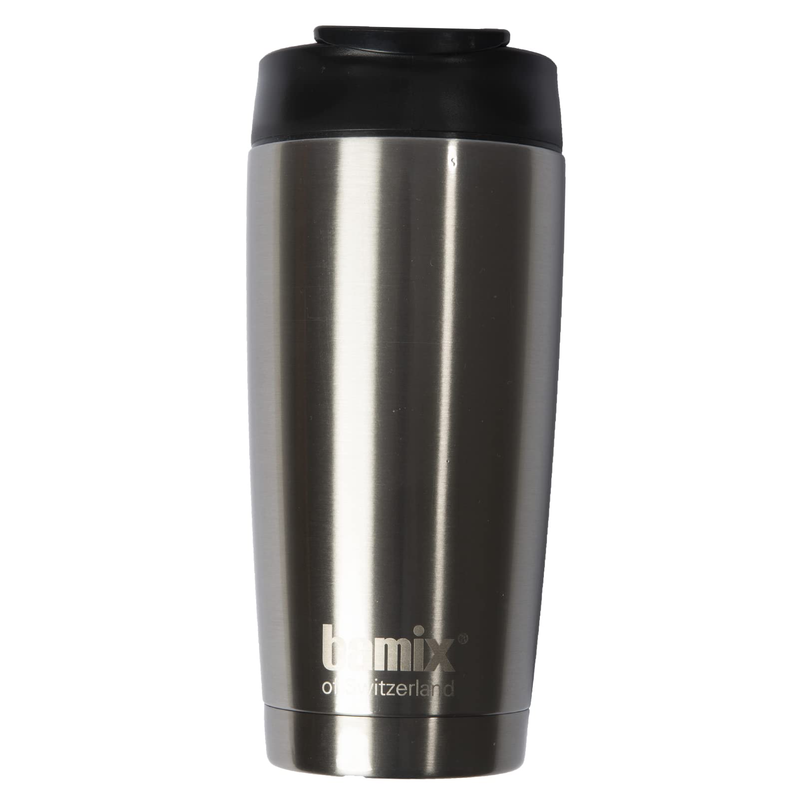 Set de batidora de mano bamix M200 toGo incluye cuchilla multifunción, 4 accesorios, vaso térmico, recetario de smoothies, 200 W, 2 velocidades, acero inoxidable, Fabricado en Suiza, negro