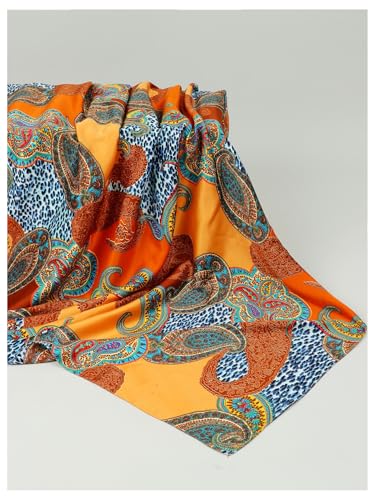 SHENHE Women's Satin Hair Scarf Bandana Square Head Wraps Silky Headband Hair Accessory4