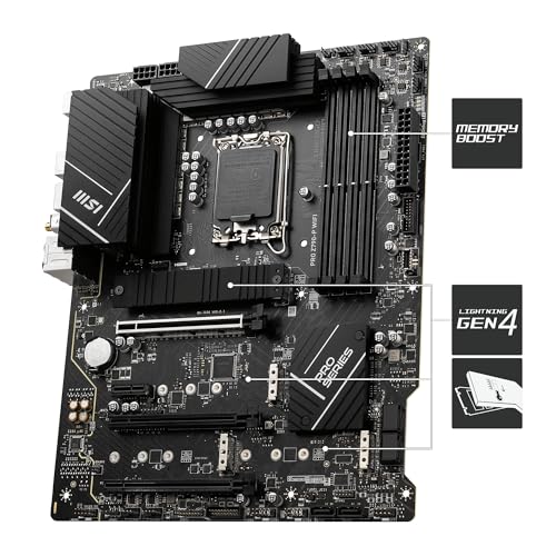 MSI PRO Z790-P WIFI Scheda madre ATX - Supporta processori Intel di 14a, 13a e 12a generazione, LGA 1700 DrMOS 55A, DDR5 Memory Boost 7000+MHz/OC, PCIe 5.0 e 4.0 x16, 4 x M.2 Gen4, Wi-Fi 6E, 2.5G LAN - Scheda madre - Immagine 2