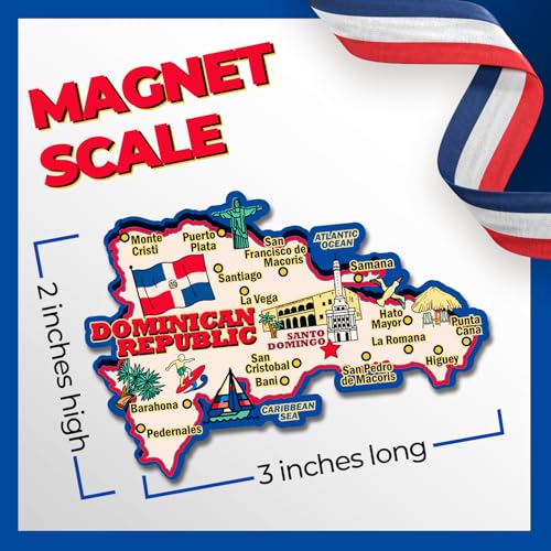 Imán decorativo mapa 3D República Dominicana miniatura 3