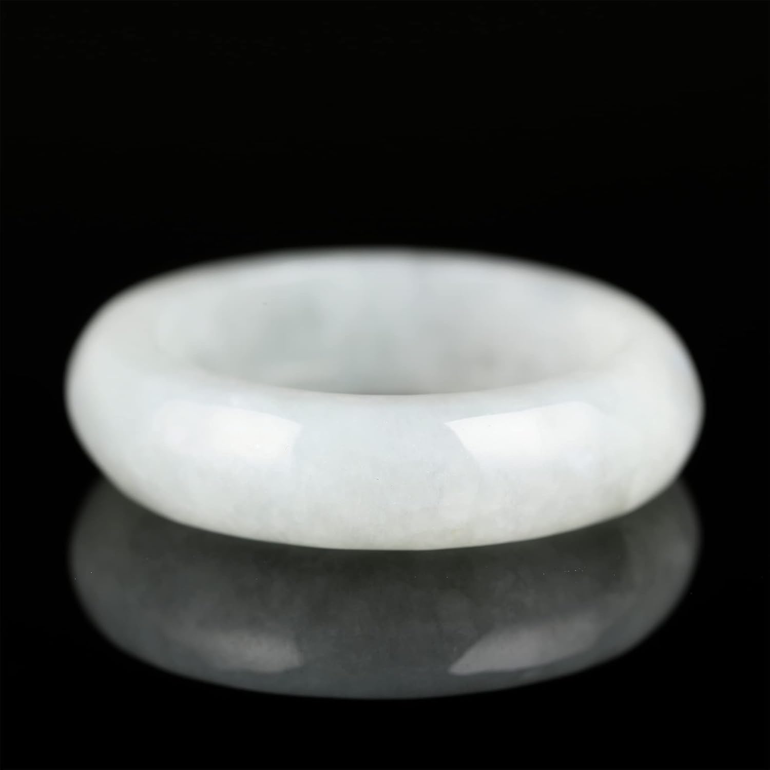 Authentic Jadeite Natural White Jade Ring