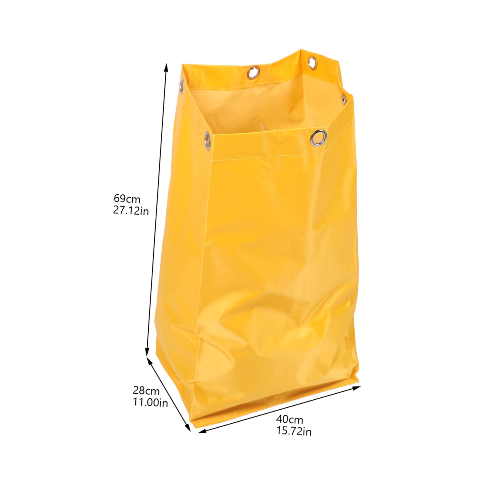 MUSISALY 1 PC Canvas Bag Large Garbage Bags Garbage Can Cleaner Outdoor Work Cart Reusable Bags Janitorial Cart Replacement Bag Outdoor Leaves Bag Outdoor Trash Cans Garbage Bin Bag Yellow
