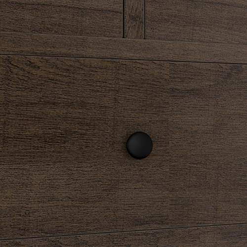 Assile Modern 5 Drawers Chest Dresser With Round Shape Drawer Handle And Slide Rail, Durable Construction With Wood And Waterproof Material Drawer For Living Room, Bedroom, Hallway In Dark Brown #TOP5