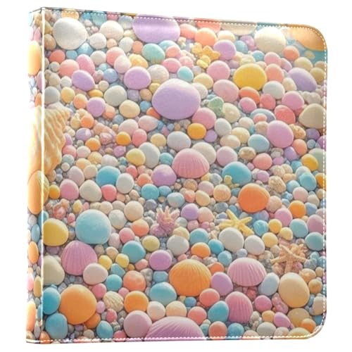 Photo Album 4x6, 5x7,6x8,Artificial Leather Photo Albums with 20 Detachable Sheets Conch Print for Family Wedding,Multi 18