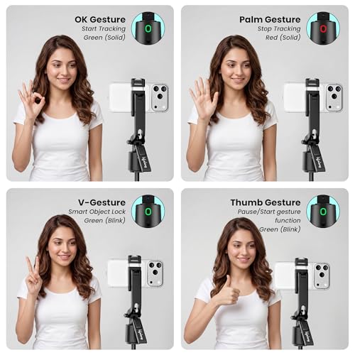 Image of Lifelong Electronics 2-in-1 AI Powered Selfie Stick & Tripod Stand with Auto Face Tracking | Bright Dual Lights | for Phone & Camera | Up to 183CM /6 Feet | Bluetooth Remote | Mobile Stand for Desk