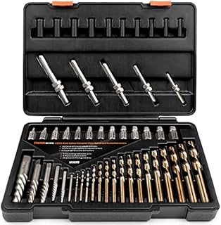 THINKWORK Screw Extractor Set, 55 Pieces Easy Out Bolt Extractor Set, Broken Bolt Remover for Removing Stripped Screws, Studs, Fittings and Lugs Extraction