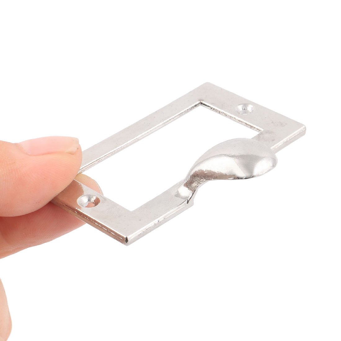 Sourcingmap Label Holder Pull Handles, Vintage Label Frame Drawer Knobs for Cabinet Cupboard Silvery 58x45mm Pack of 6 w Screws - Image 3
