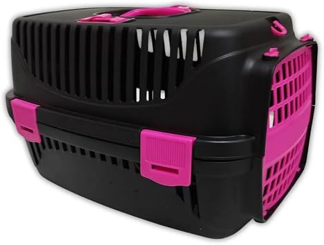Kedi K pek Evcil Hayvan Ta ma  antas  Box Orta Boy  ok Fonksiyonlu Siyah-pembe