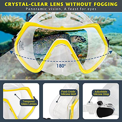image for ZEEPORTE Mask Fin Snorkel Set with Adult Snorkeling Gear, Panoramic Vi