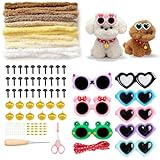 Ruioomeep Kinder Bastelset, Pfeifenreiniger Set zum Basteln, 8 Hunde Filz Starterset mit Chenilledrähten, Kreativ-Set für Mädchen Jungen, Geschenk für Einschulung Geburtstag Weihnachten
