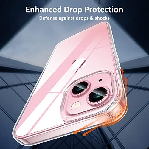 USLAI Crystal Clear for iPhone 13 Case, [Anti-Yellowing] [Slim Thin] Anti-Scratch Shockproof Protective Phone Case Cover, Clear