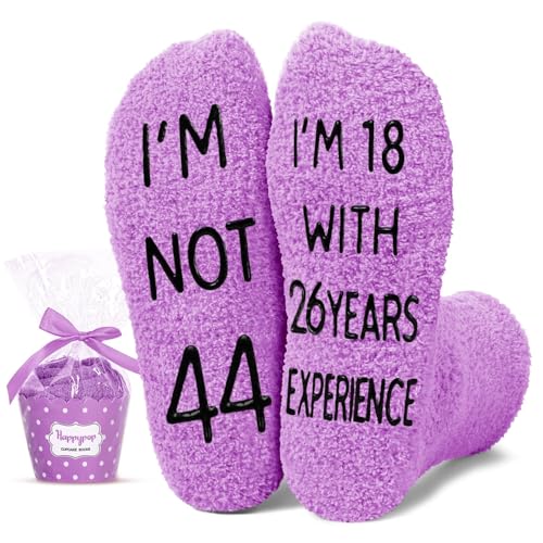 HAPPYPOP 44th Birthday Gifts for Her - Socks for 44 Year Old Women Sister Wife, Female Birthday Gift Ideas for Friends Turning Their 40s