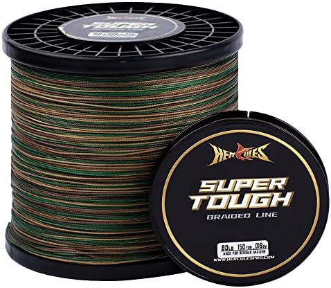 HERCULES Super Tough Braided Fishing Line 25 pounds Test Camouflage 25LB (1000 Yards) - 4 Strands