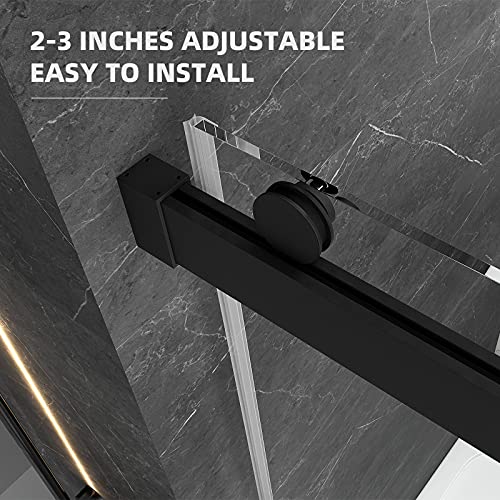 Fekewio Soft Close Double Sliding Shower Door, 56-60" X 76" Inch Frameless Walk-In Bathroom Shower Doors, Clear Tempered Glass 3/8" Bypass Shower Enclosure Ds13 #TOP6