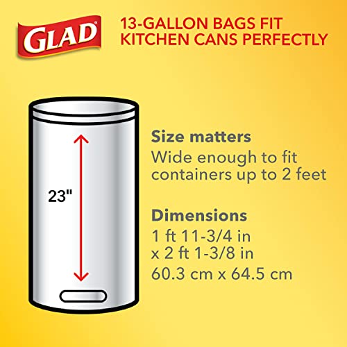 Image of Glad Trash Bags, ForceFlex Tall Drawstring Garbage Bags, 13 Gallon White Trash Bags for Tall Kitchen Trash Can, Mediterranean Lavender with Febreze Freshness to Eliminate Odors, 40 Count (Pack of 2)