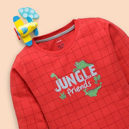 Image of LuvLap Baby Boys 100% Cotton Full Sleeve Boys T-Shirt & Pyjama Sets Pack of 3