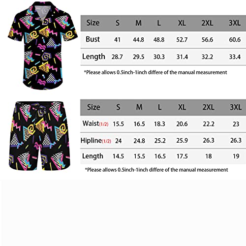 Mens 2 Piece Tracksuit 80S Shirt And Short Sets,Hawaiian Shirt Shorts Button Down Shirt 80S 90S Outfit #TOP2