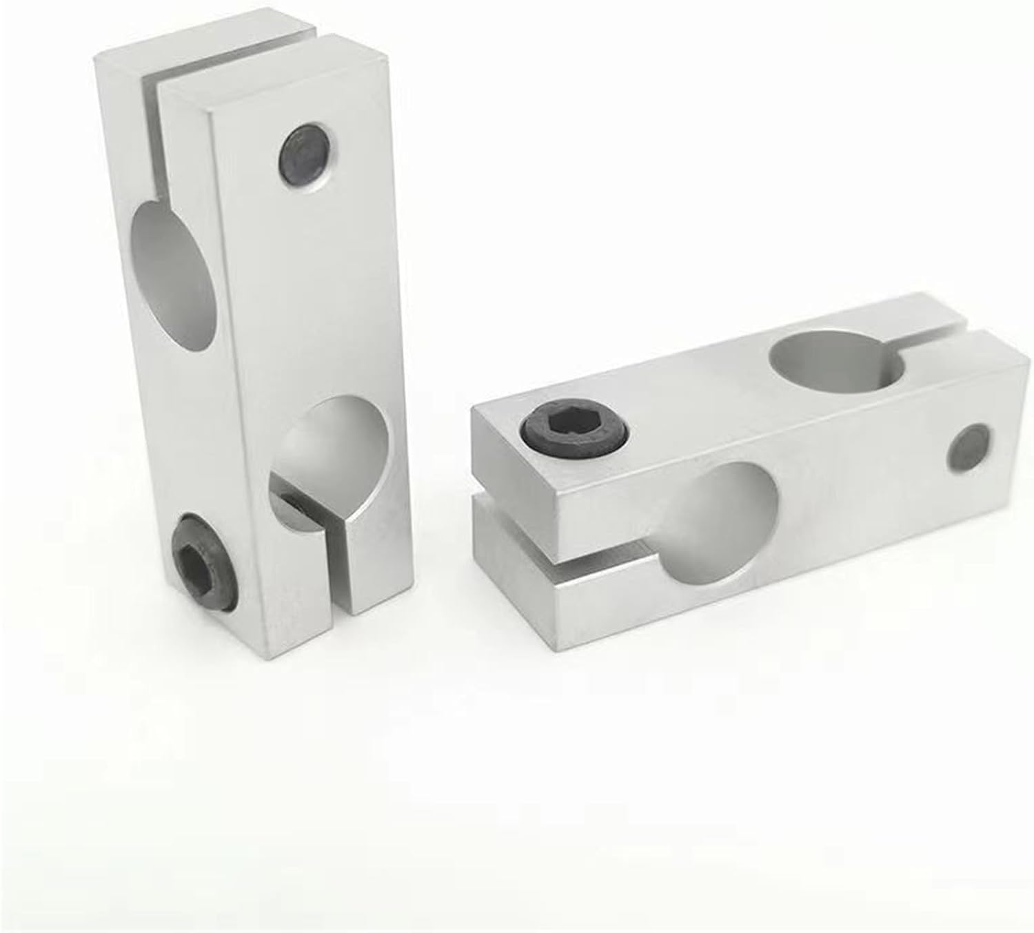 1Pcs Optical Shaft Cross Clamp Fixed Bracket Parallel And Vertical Connection Locking Aluminum Double Hole Same Diameter Connector(15mmx15mm)