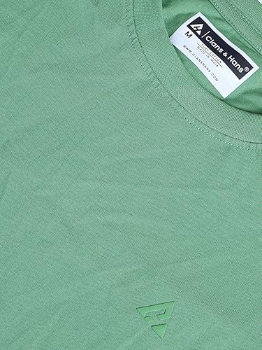 Image of Clans & Hans Men's Super Combed Cotton T Shirt, Regular Fit Round Neck Tshirt, Half Sleeves, Plain T-Shirt for Men