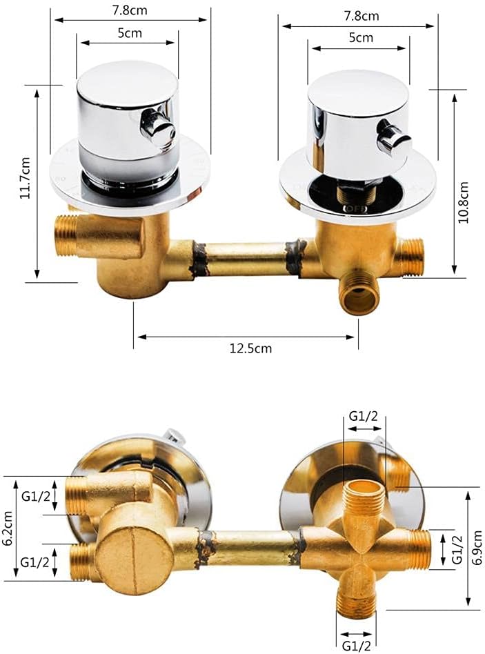 2/3/4/5 Way Output Brass Shower Valve Mixer Thermostatic Shower Faucets Shower Diverter Valve Control Shower Cabin Mixer