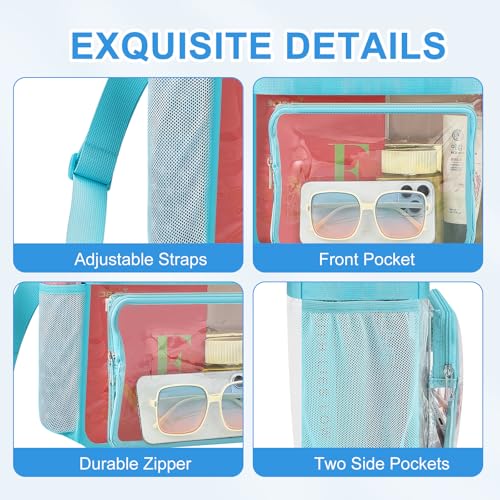 Image of Busiuw Clear Bag for Stadium Events, Stadium Approved 12x12x6 Clear Tote Bag for Sport Fan, Work Concert Travel