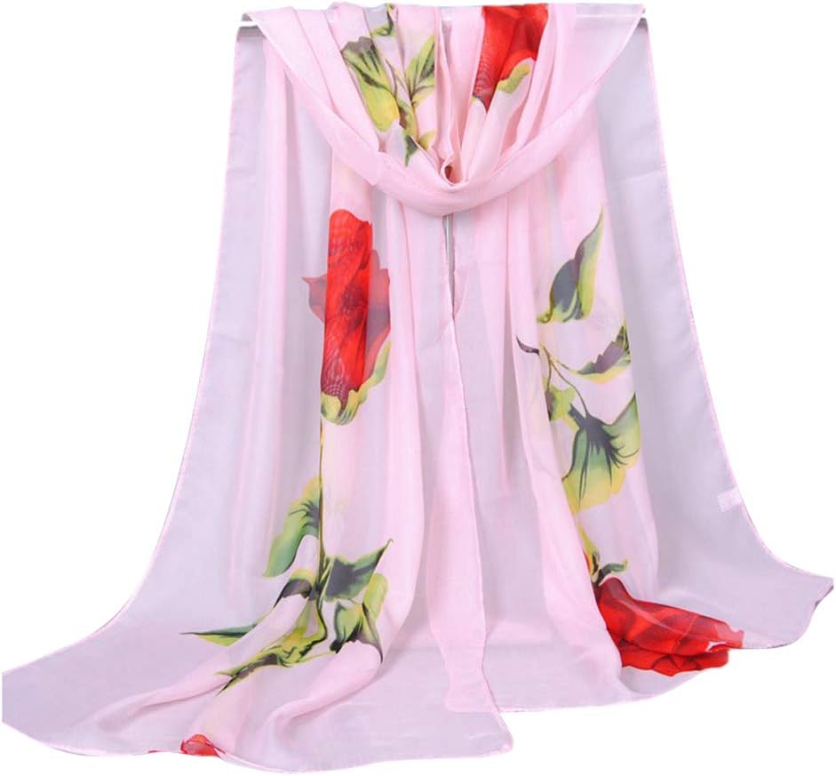Datework Rose Long Soft Wrap Scarf (Pink)