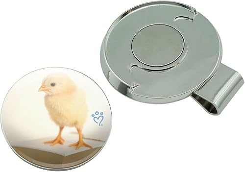 Miniatura 4 de Pequeño pollito en el libro del sombrero de golf clip con marcador magnético de la bola, Multi