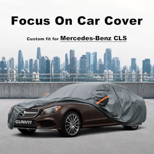 Image of GUNHYI Premium Car Cover Custom Fit Mercedes-Benz CLS, 16 Layers Heavy Duty Car Cover Waterproof All Weather with Zipper Door for Sun Rain Snow Dust Uv Protection