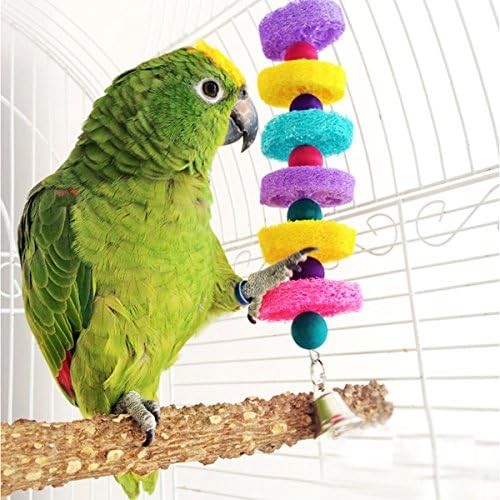 ATNICHES Color Splash Catch Chew Parrots Bird Toy,Medium 11.4