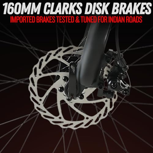 Image of FitTrip Fox Rush 29T Unisex MTB | Single Speed | Lockout Suspension | Imported Logan Dual Disk Brakes | 1030 Alloy Frame w /Internal Cabling | Zero Maintenance (Rosso Red)
