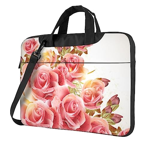 Sac à bandoulière pour ordinateur avec imprimé rose chic et féminin