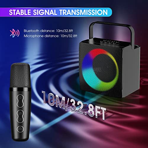 HIUYRFS Karaoke Maschine, Karaoke Tragbare mit 2 Drahtlosen Mikrofonen, PA-System für Heimparty, Meeting, Hochzeit, Picknick, Gifit,(508 B)