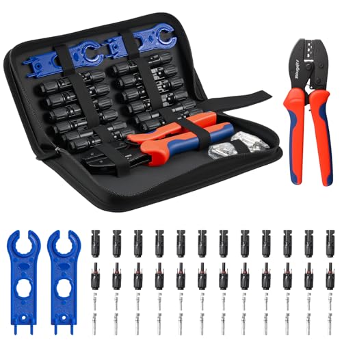 BougeRV Solar Crimper Tool Kit - Crimper, 12 Pairs Connectors,