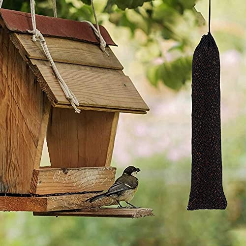 AHANDMAKER 2 Stks Polyester Finch Sok Feeder, Zwart Herbruikbare Vogelvoeders voor Buiten Opknoping Vogelvoer Feeder met 2 Hangende Kettingen voor Distel Zaad Zakken Wild Bird Seed - Image 5