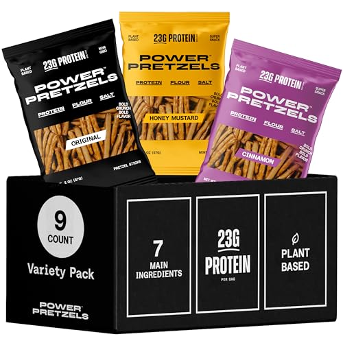 Power Pretzels - Variety Pack, 9 Count, 23g Protein per