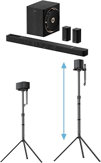ULTIMEA 7.1.4ch Professional Wireless Sound Bar System for TV, Skywave X60 2-Pack Universal Height-Adjustable Speaker Stands