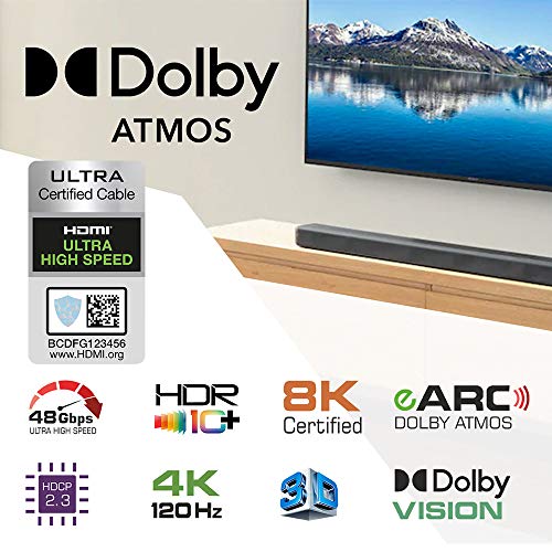 Image of DHIVIS Certified HDMI 2.1, 3 Meters, Diamond Series, 48Gbps- 4K 120hz (4096 x 2160), 8K@60hz - HDCP 2.3, HDR10+ and Dolby Vision, Atmos