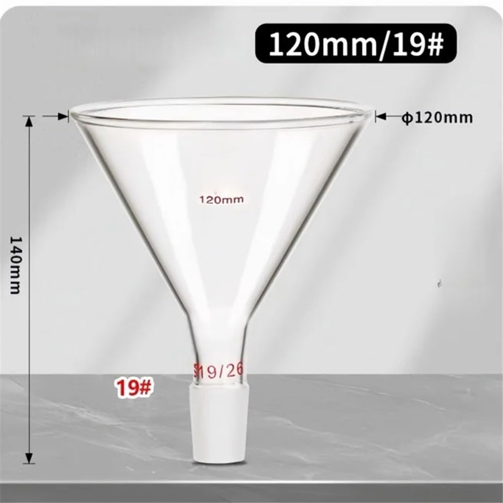 Attrezzature e forniture di laboratorio Imbuto triangolare da laboratorio in vetro borosilicato 3. con bocca standard, OD50mm/14#-OD150mm/40#